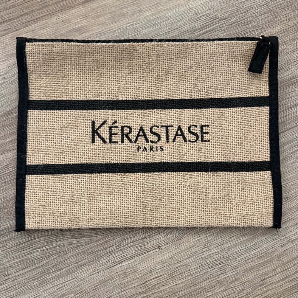 NWT Kérastase Jute and Cotton Pouch